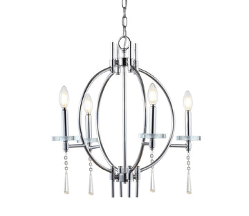 Laura 23" Crystal/Metal LED Chandelier - JONATHAN Y